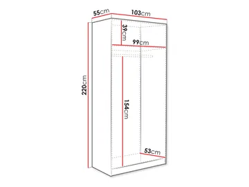 Amelus Garderob 103x220 cm - Brun/Svart - Förvaring - Garderober & garderobssystem