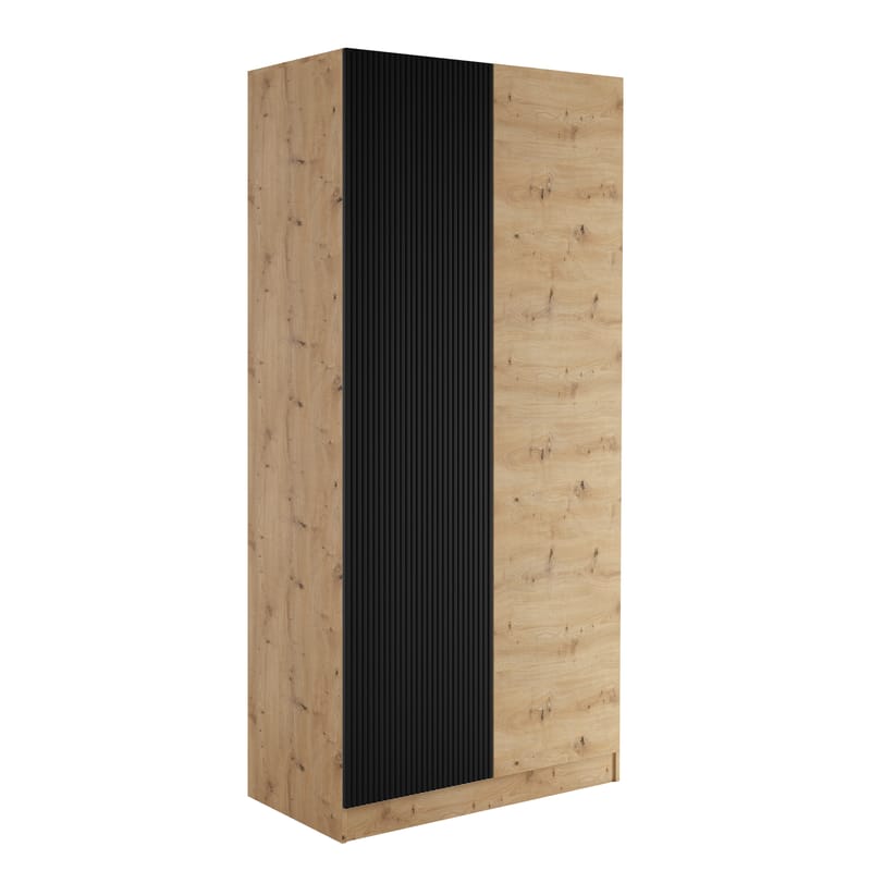 Amelus Garderob 103x220 cm, Brun/Svart