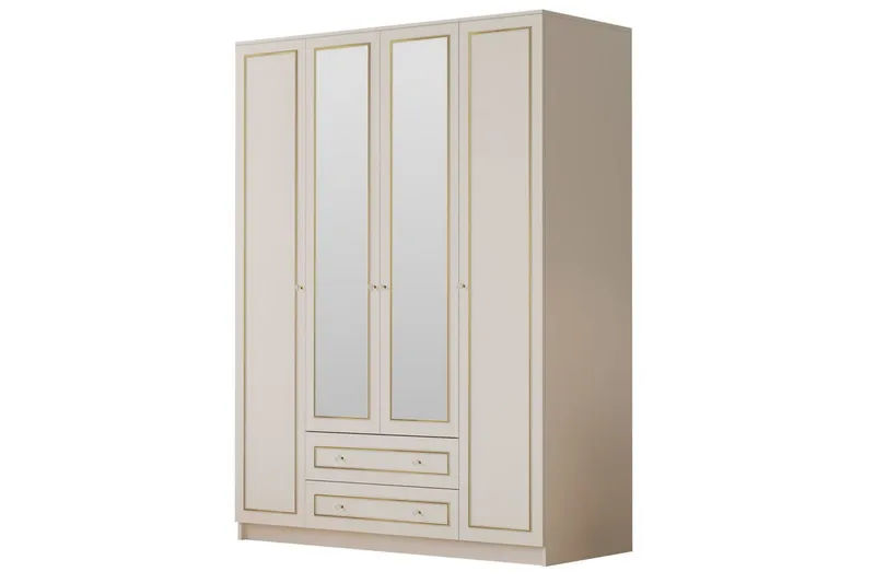 Auric Garderob 140x180 cm, Matt Vit