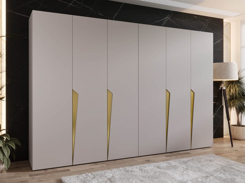 Barile Garderob 300 cm - cashmere, guld - Förvaring - Garderober & garderobssystem