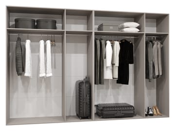 Barile Garderob 300 cm - vit, svart - Förvaring - Garderober & garderobssystem