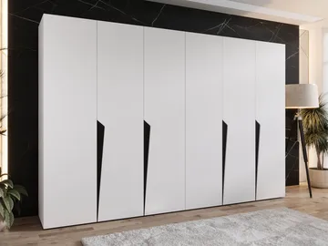 Barile Garderob 300 cm - vit, svart - Förvaring - Garderober & garderobssystem