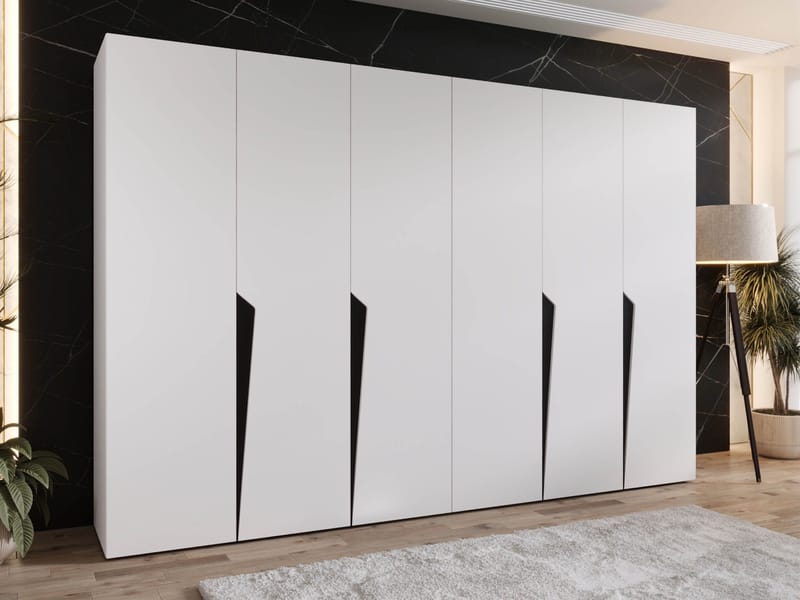 Barile Garderob 300 cm - vit, svart - Förvaring - Garderober & garderobssystem