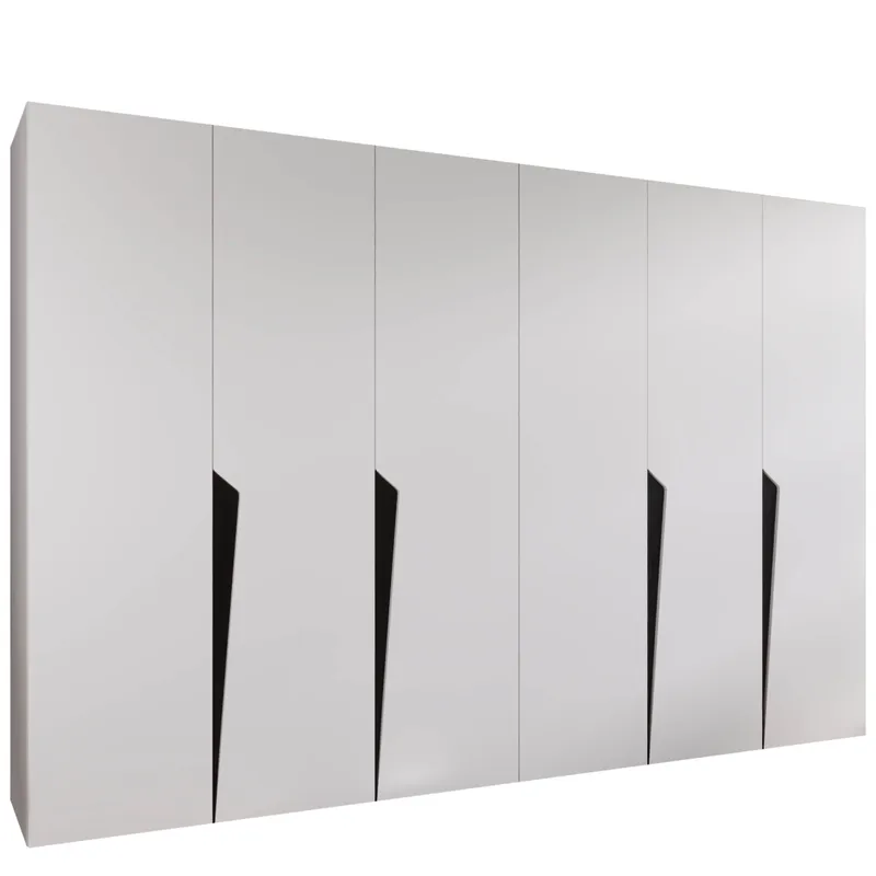 Barile Garderob 300 cm, vit, svart
