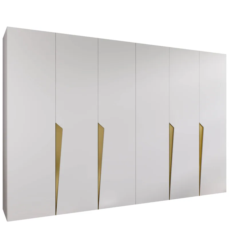 Barile Garderob 300 cm, vit/guld