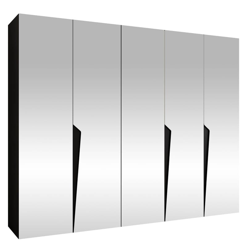 Barile Garderob med spegel 250 cm - svart - Förvaring - Garderober & garderobssystem