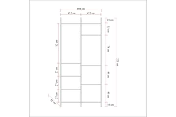 Batler Garderob 52x104 5 Dörrar - Natur - Förvaring - Garderober & garderobssystem