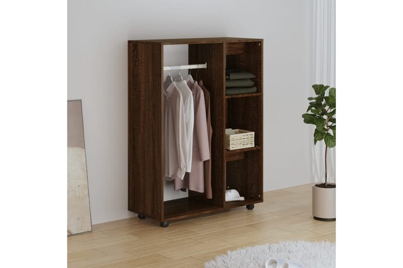 beBasic Garderob brun ek 80x40x110 cm konstruerat trä - Brown - Garderober & garderobssystem - Garderobsskåp