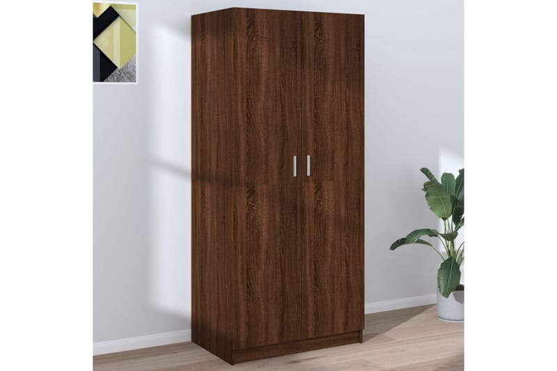 beBasic Garderob brun ek 80x52x180 cm konstruerat trä - Brown - Garderober & garderobssystem - Garderobsskåp