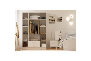 Beyric Garderob 140x210 cm - Matt Vit - Förvaring - Garderober & garderobssystem