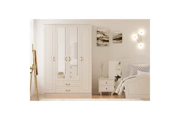 Beyric Garderob 140x210 cm - Matt Vit - Förvaring - Garderober & garderobssystem