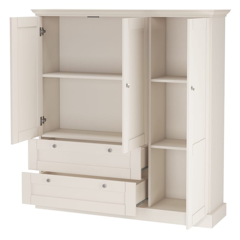 Binz Garderob 122x130 cm - Kashmirgräddvit - Förvaring - Garderober & garderobssystem