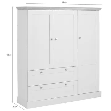 Binz Garderob 122x130 cm - Kashmirgräddvit - Förvaring - Garderober & garderobssystem