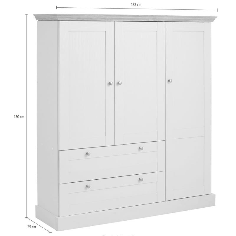 Binz Garderob 122x130 cm - Kashmirgräddvit - Förvaring - Garderober & garderobssystem