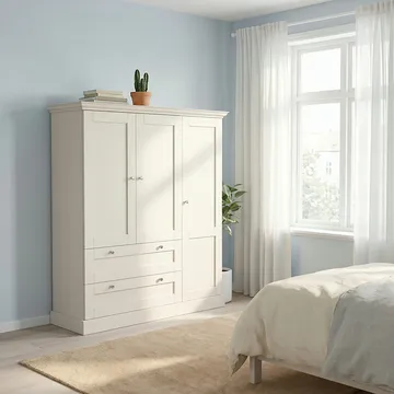 Binz Garderob 122x130 cm - Kashmirgräddvit - Förvaring - Garderober & garderobssystem