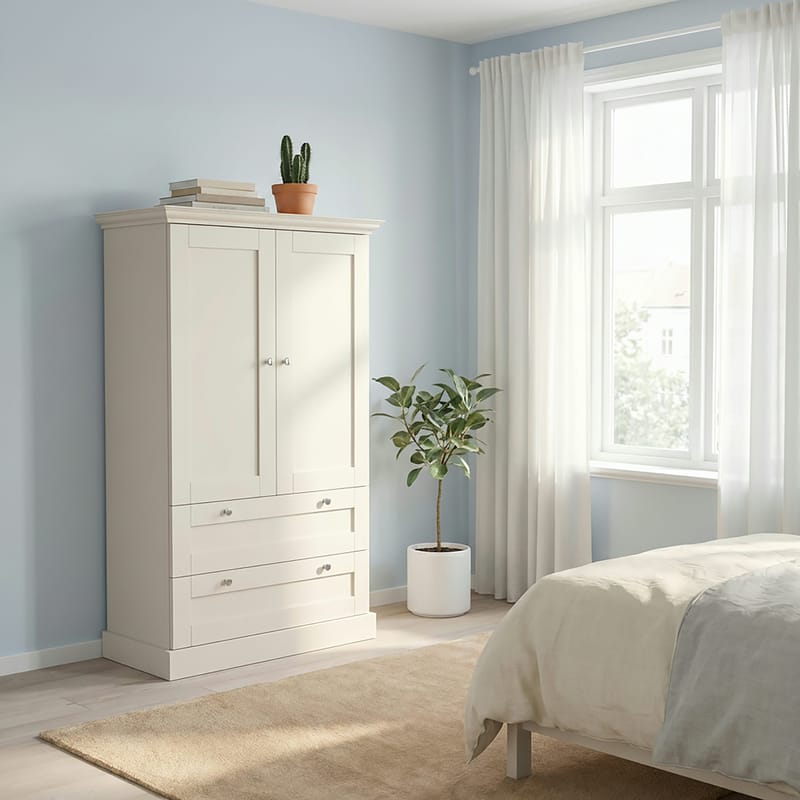 Binz Garderob 83x130 cm - Kashmirgräddvit - Förvaring - Garderober & garderobssystem