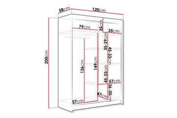 Biscayne Garderob 120x200 cm - Beige - Förvaring - Garderober & garderobssystem