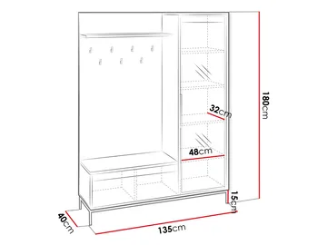 Bjurholm Hallmöbelset 180 cm - Förvaring - Garderober & garderobssystem