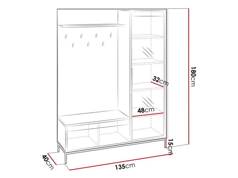 Bjurholm Hallmöbelset 180 cm - Förvaring - Garderober & garderobssystem