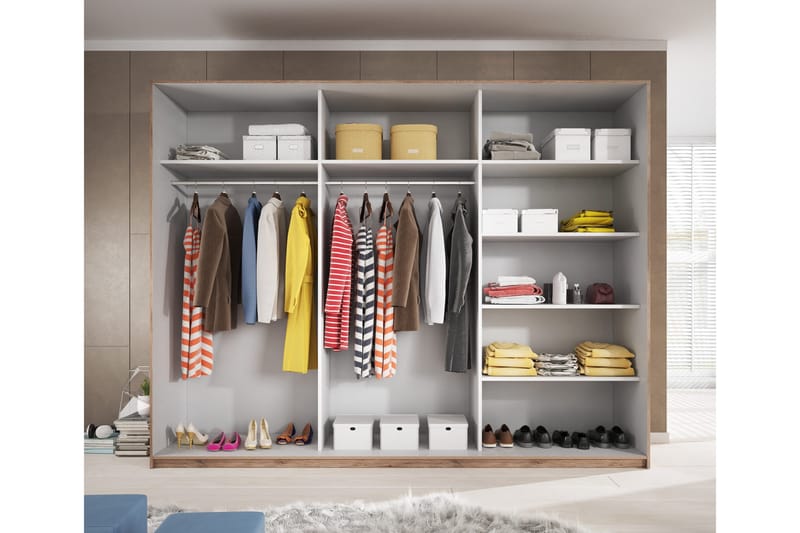 Bovera Garderob 61x270 cm - Teak/Svart - Förvaring - Garderober & garderobssystem