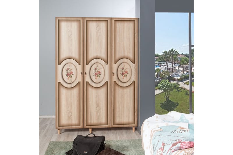 Brokind Garderob 135 cm - Brun/Ek - Förvaring - Garderober & garderobssystem