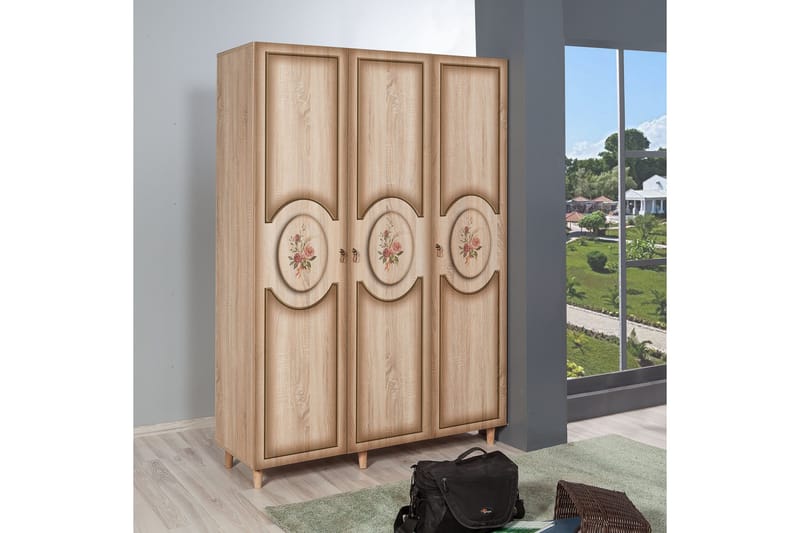 Brokind Garderob 135 cm - Brun/Ek - Förvaring - Garderober & garderobssystem