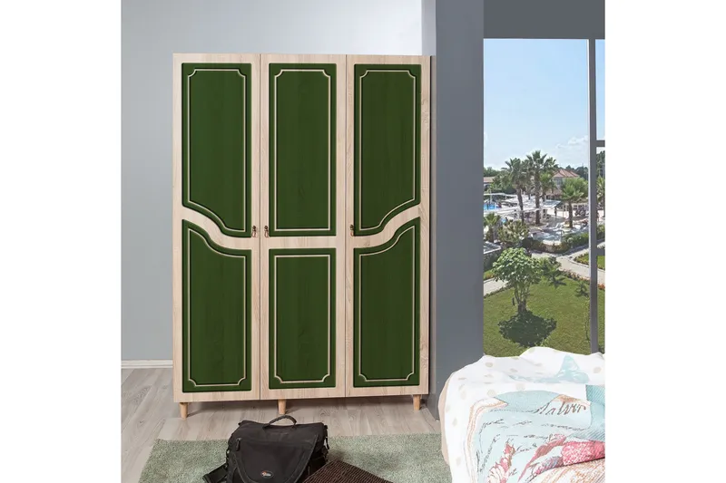 Brokind Garderob 135 cm - Brun/Grön - Förvaring - Garderober & garderobssystem