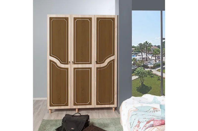 Brokind Garderob 135 cm - Brun/Orange - Förvaring - Garderober & garderobssystem