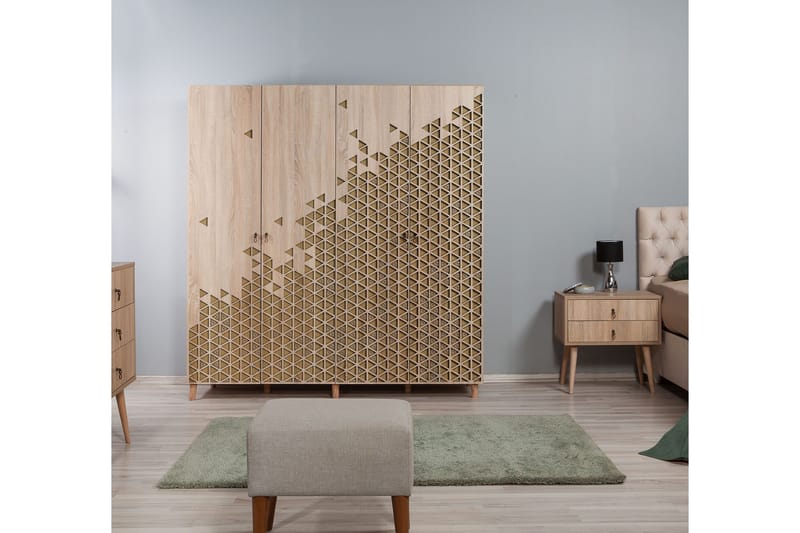 Brokind Garderob 180 cm - Brun/Ek - Förvaring - Garderober & garderobssystem