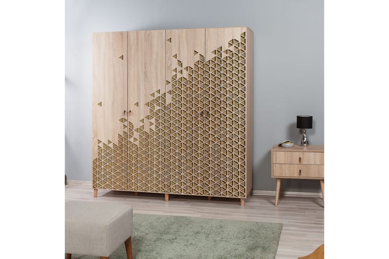 Brokind Garderob 180 cm - Brun/Ek - Förvaring - Garderober & garderobssystem
