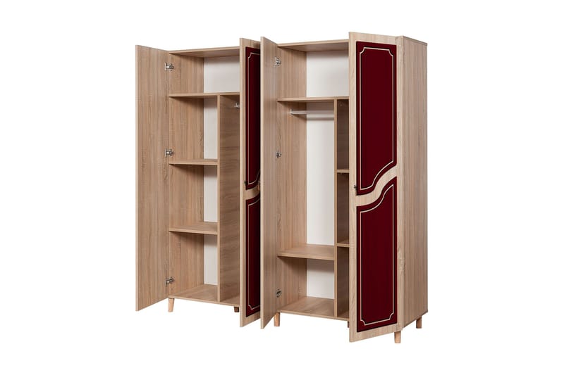 Brokind Garderob 180 cm - Brun/Röd - Förvaring - Garderober & garderobssystem