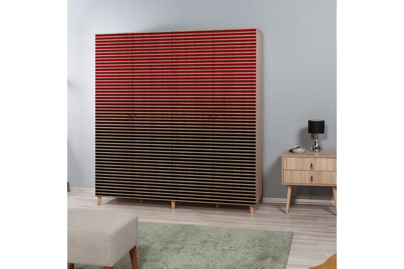 Brokind Garderob 180 cm - Brun/Röd - Förvaring - Garderober & garderobssystem