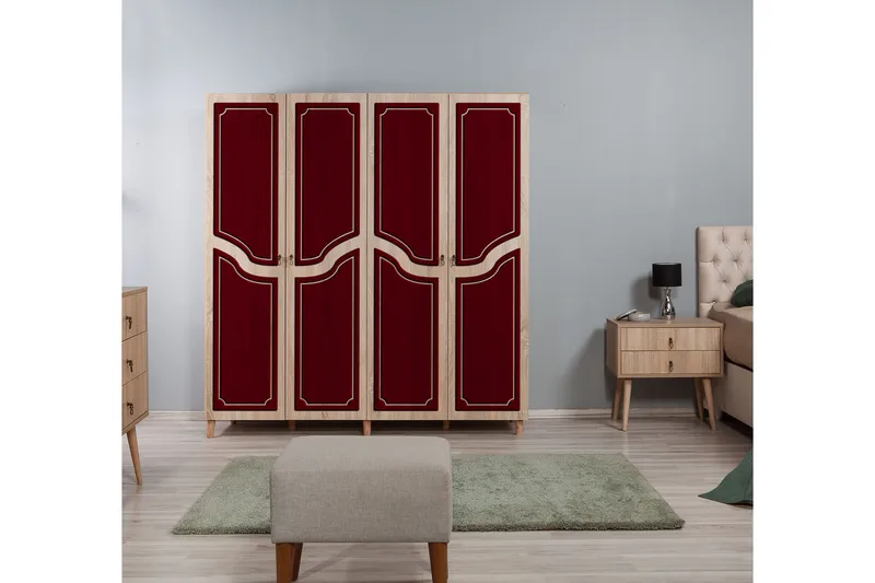 Brokind Garderob 180 cm - Brun/Röd - Förvaring - Garderober & garderobssystem