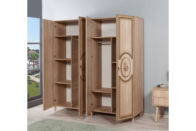 Brokind Garderob 180 cm i Trä - Beige - Förvaring - Garderober & garderobssystem