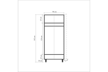 Brokind Garderob 90 cm - Brun - Förvaring - Garderober & garderobssystem