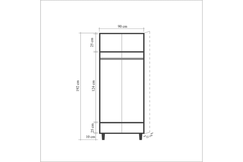 Brokind Garderob 90 cm - Brun - Förvaring - Garderober & garderobssystem