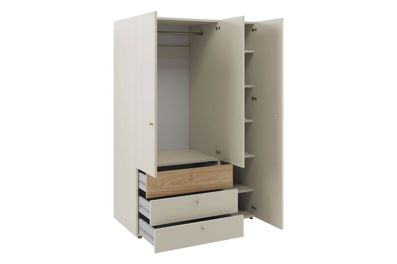 Buhan Garderob 120x185 cm - Beige/Brun - Förvaring - Garderober & garderobssystem