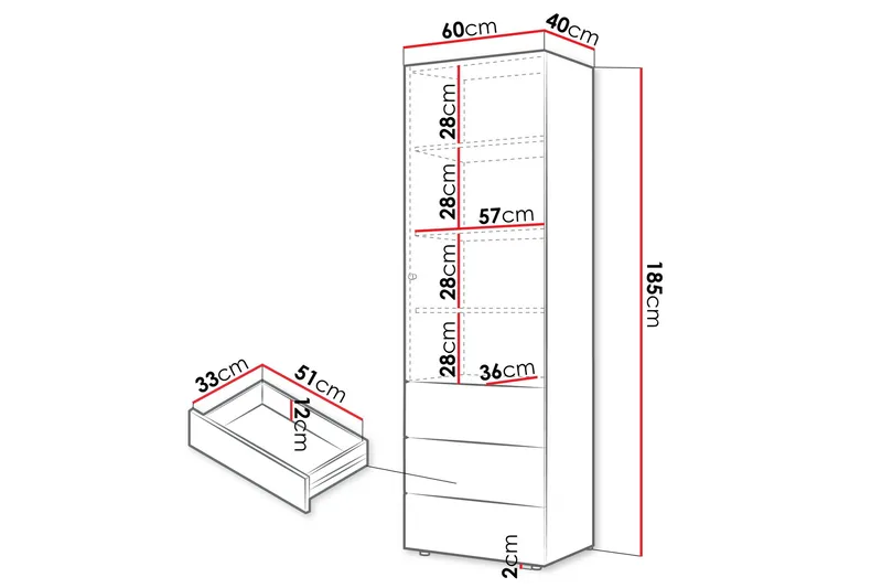 Buhan Garderob 60x185 cm - Beige/Brun - Förvaring - Garderober & garderobssystem