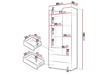 Buhan Garderob 80x185 cm - Beige/Brun - Förvaring - Garderober & garderobssystem