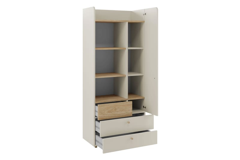 Buhan Garderob 80x185 cm - Beige/Brun - Förvaring - Garderober & garderobssystem