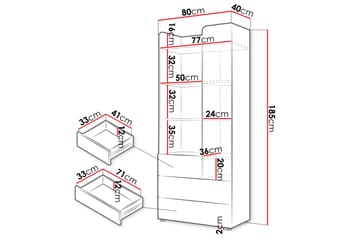 Buhan Garderob 80x185 cm - Beige/Brun - Förvaring - Garderober & garderobssystem