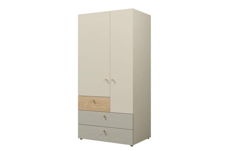 Buhan Garderob 90x185 cm - Beige/Brun - Förvaring - Garderober & garderobssystem