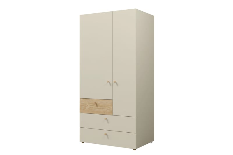 Buhan Garderob 90x185 cm - Beige/Brun - Förvaring - Garderober & garderobssystem