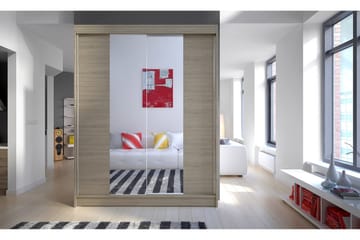 Camino Garderob 150x58x200 cm LED-belysning - Beige - Förvaring - Garderober & garderobssystem