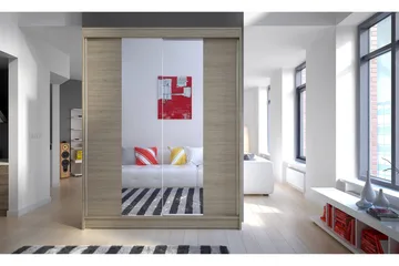 Camino Garderob 150x58x200 cm LED-belysning - Beige - Förvaring - Garderober & garderobssystem