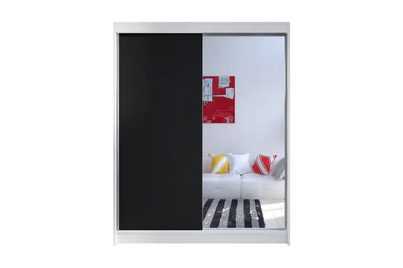 Camino Garderob 150x58x200 cm LED-belysning, Vit/Brun