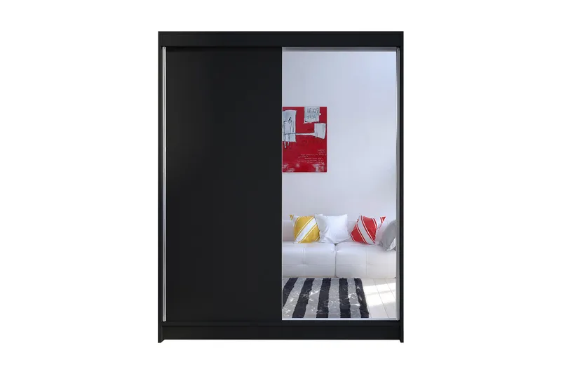 Camino Garderob 150x58x200 cm, Svart/Svart