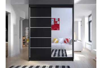 Camino Garderob 58x150 cm LED-belysning - Svart - Förvaring - Garderober & garderobssystem