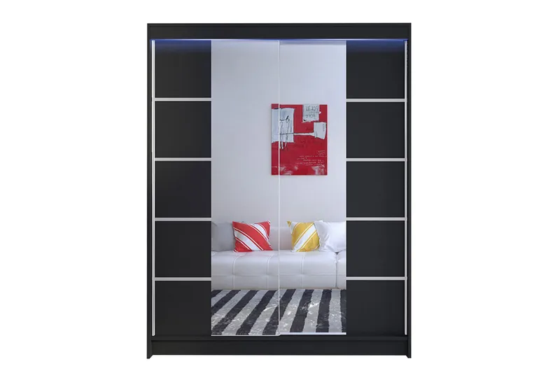 Camino Garderob + LED - Svart/RGB LED - Förvaring - Garderober & garderobssystem