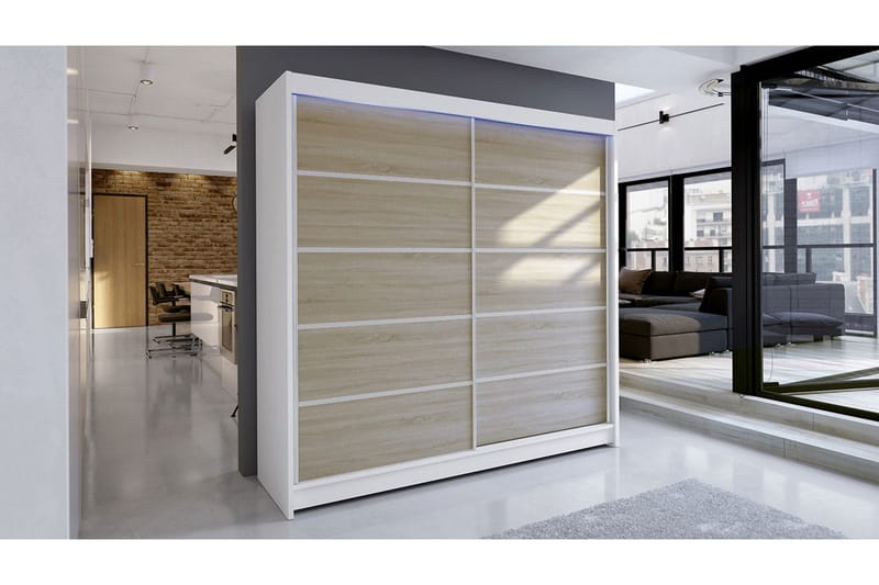 Canderbury Garderob 180x215 cm - Brun/Vit - Förvaring - Garderober & garderobssystem